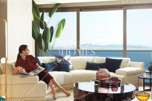 فروش ویژه آپارتمان با منظره دریا در زیتون بورنو استانبول سالن پذیرایی دو