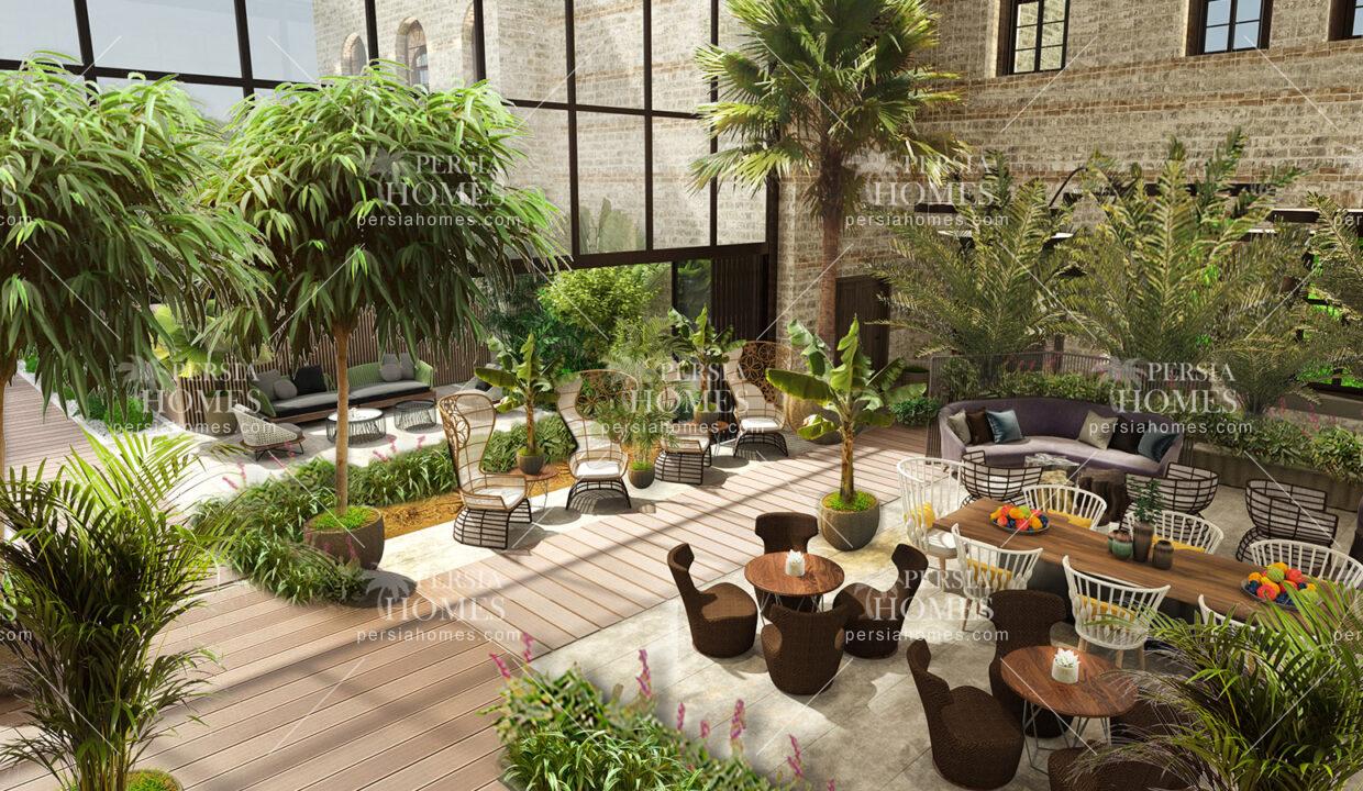 فروش ویژه آپارتمان با منظره دریا در زیتون بورنو استانبول کافه باغ