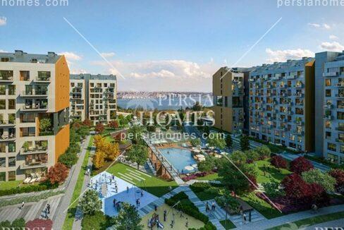 خرید آپارتمان های فروشی با قیمت مناسب در آوجیلار استانبول اروپایی نمای کلی پروژه