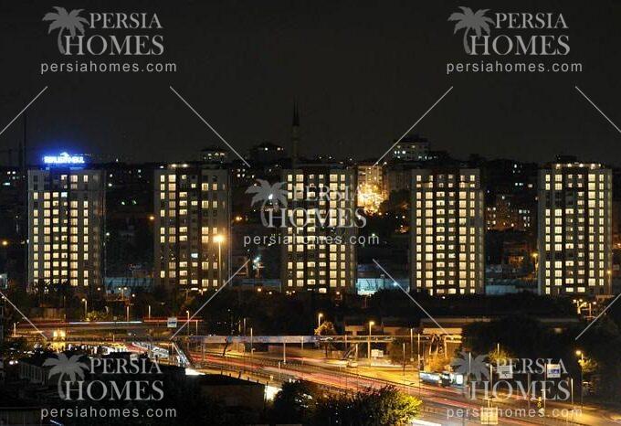 خرید آپارتمان فروشی مدرن در زیتون بورنو استانبول اروپایی برای گرفتن پاسپورت ترکیه نمای بیرون در شب