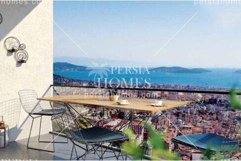 فروش خانه در مال تپه استانبول تراس با چشم انداز دریا