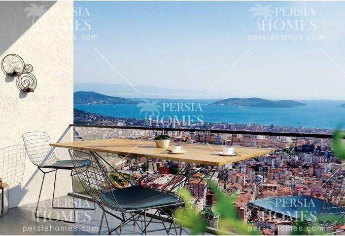 فروش خانه در مال تپه استانبول تراس با چشم انداز دریا