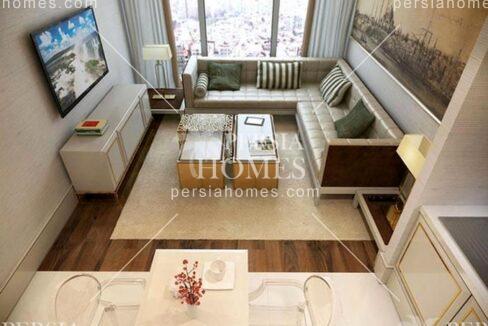 فروش آپارتمان در بلندترین برج مسکونی استانبول سالن پذیرایی سه