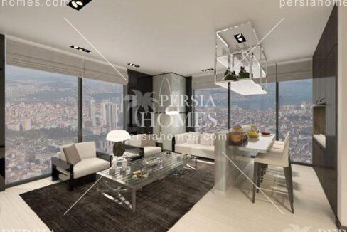 خرید آپارتمان با متریال درجه یک شیشلی استانبول سالن