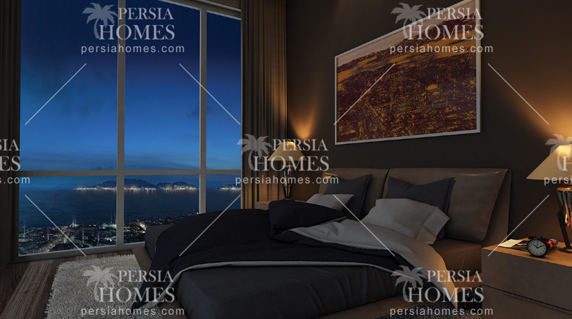 خرید آپارتمان خانوادگی در برج مسکونی با چشم انداز دریا در کارتال استانبول اتاق خواب