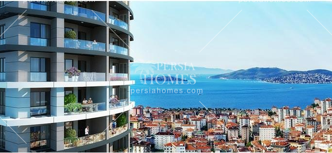 آپارتمان با چشم انداز دریا و جنگل در کارتال استانبول چشم انداز