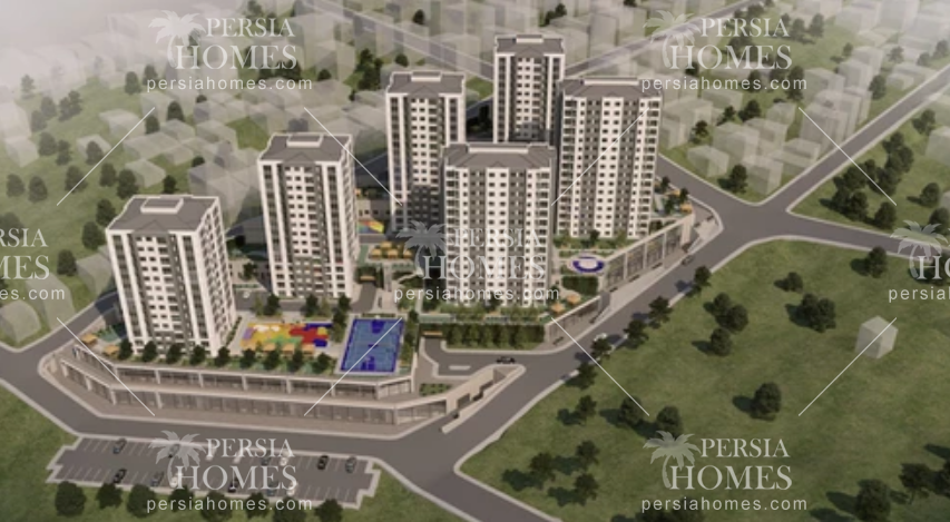 3فروش خانه های آپارتمانی مدرن و مهندسی ساز در منطقه باشاک شهیر استانبول نمای کلی 1