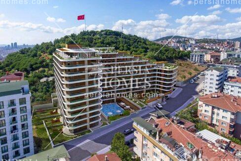 آپارتمان فروشی رو به دریا با تحویل فوری اسناد مالکیت در پندیک استانبول نمای کلی