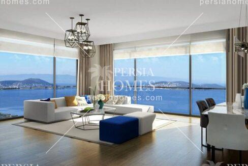 خرید آپارتمان با تسهیلات کامل و چشم انداز دریا در مال تپه استانبول سالن