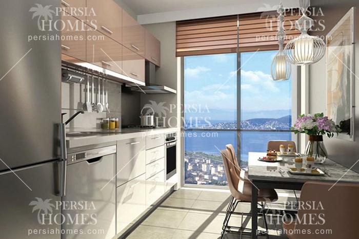 خرید آپارتمان با تسهیلات کامل و چشم انداز دریا در مال تپه استانبول آشپزخانه