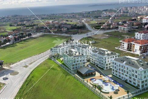 خرید آپارتمان با منظره دریا و فضای سبز در بیلیک دوزو استانبول موقعیت 3