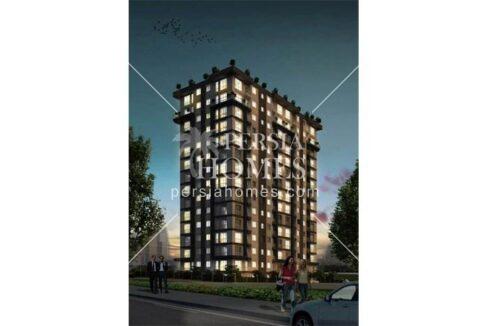 خرید آپارتمان های فروشی با تراس دید پانوراما با منظره شهر در کاییت هانه استانبول نمای ساختمان
