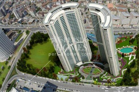 خرید آپارتمان فروشی شیک واقع در برج با خدمات هتلی در عمرانیه استانبول نمای بیرونی