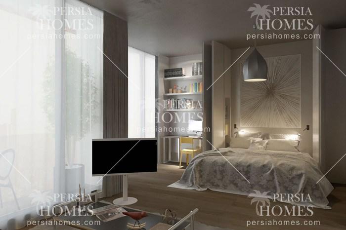 خانه های مسکونی فروشی با ترکیب معماری و سیستم هوشمند در باجیلار استانبول اتاق خواب 1