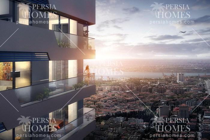 خرید آپارتمان مجهز به پانل خورشیدی جهت صرفه جویی انرژی در کادیکوی استانبول چشم انداز
