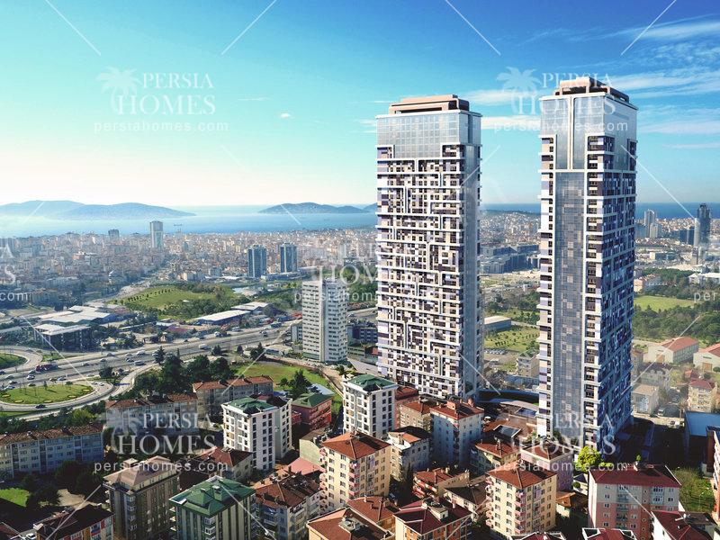 خرید آپارتمان مسکونی و اداری با چشم انداز مشرف به جزیره های بلی در کارتال استانبول نمای بیرونی