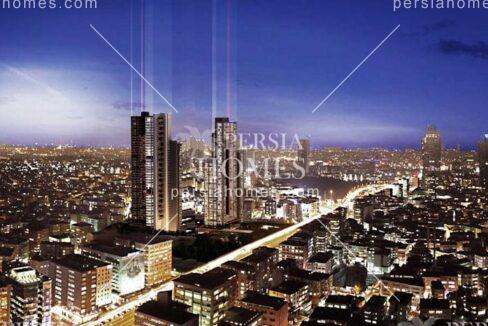 خرید آپارتمان مسکونی و تجاری مشرف به منظره بوسفر در شیشلی استانبول نمای کلی